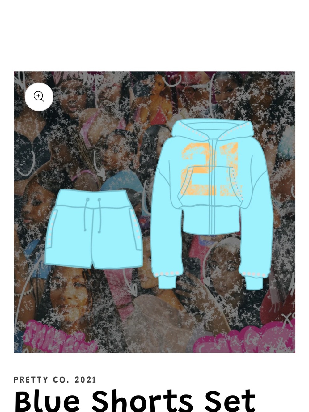 Light Blue Hoodie & Shorts Set